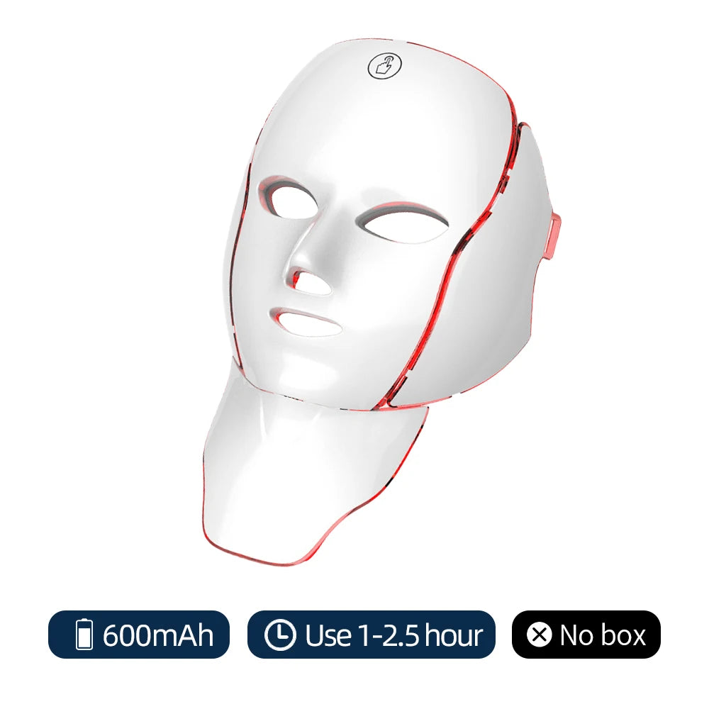 LED Red Light Face and Neck Beauty Mask - Advancd Photon Skin Rejuvenation