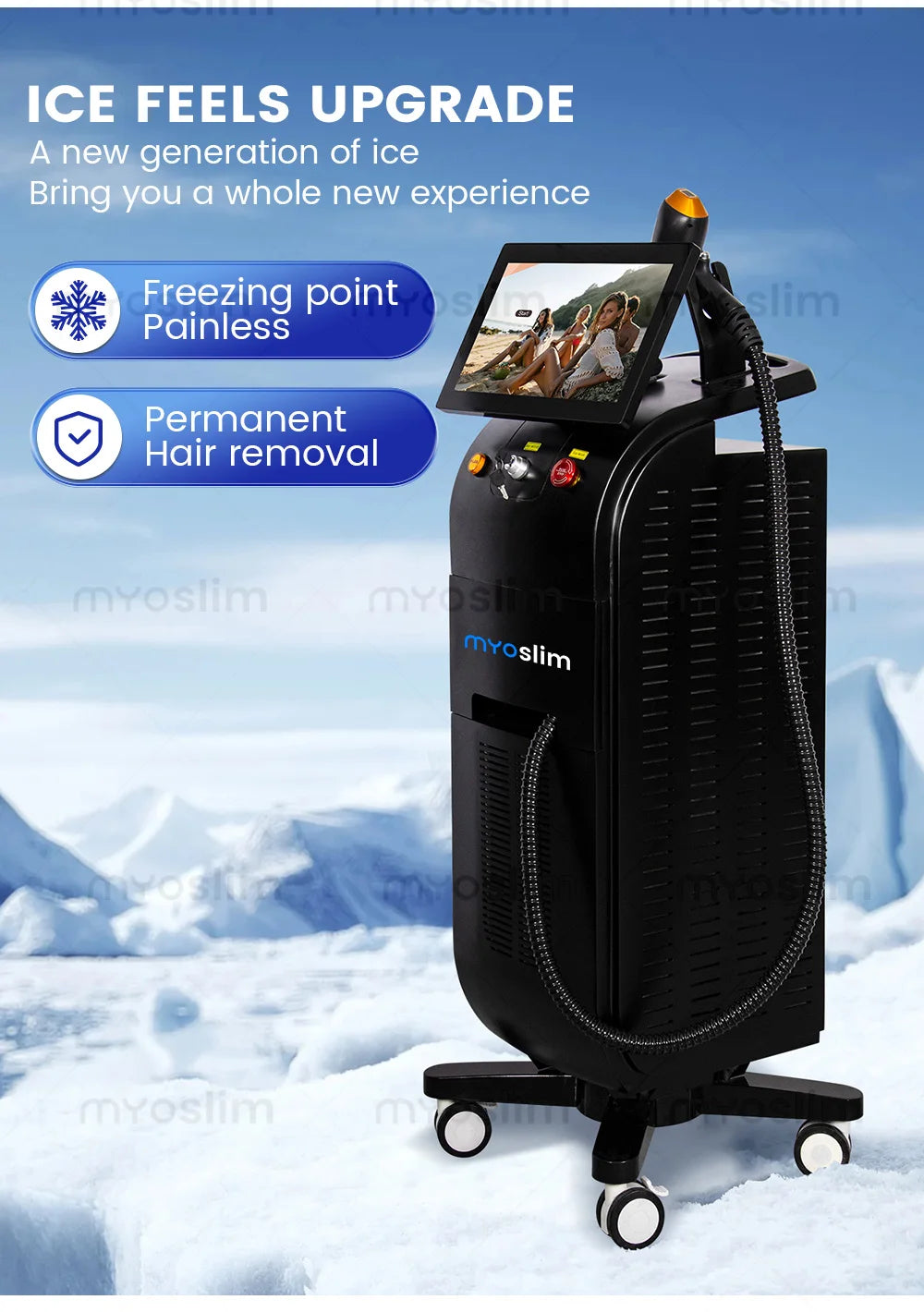 16 Bar Soprano Titanium Hair Removal Professional 5000W 4 Wavelength Painless Permanent Hair Removal Professional Beauty Salon