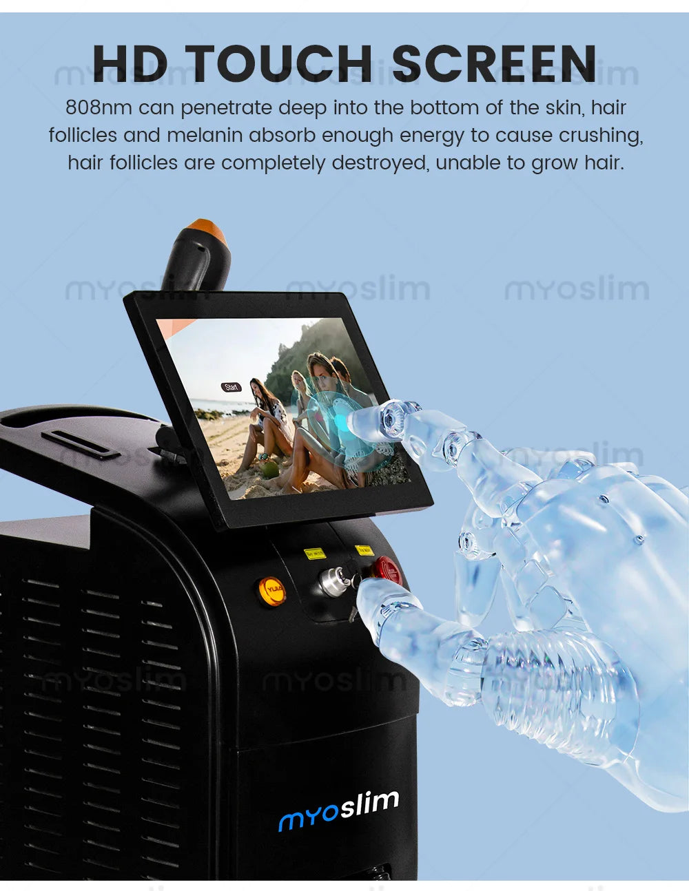 16 Bar Soprano Titanium Hair Removal Professional 5000W 4 Wavelength Painless Permanent Hair Removal Professional Beauty Salon